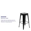 Flash Furniture 30" High Metal Indoor Stackable Bar Stool, Black, PK4 4-ET-31320-30-BK-R-GG